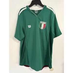 Vintage Wilson México Soccer Jersey Men’s Large Green White Retro Futbol